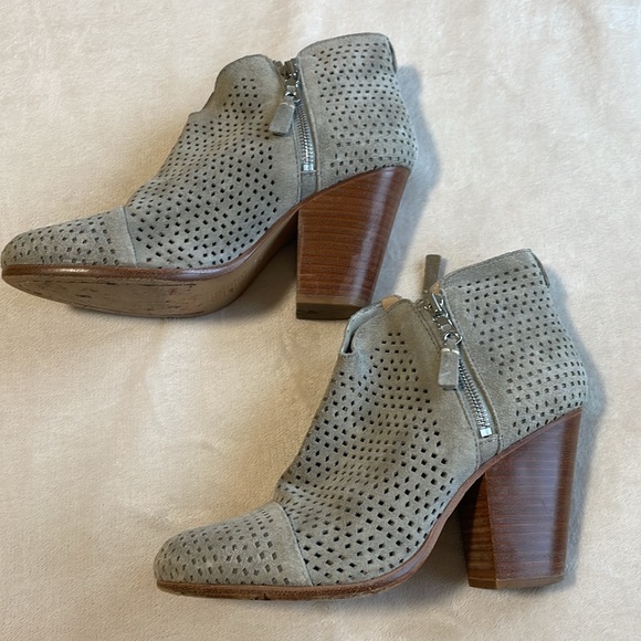 Rag & Bone Margot Perforated Suede Leather Booties 8.5 - Picture 1 of 11